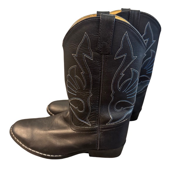 Masterson Boot Co RB2001Y Black Leather Cowboy Boots Youth‎ 4.5D (Women's 6–6.5) - Picture 2 of 11
